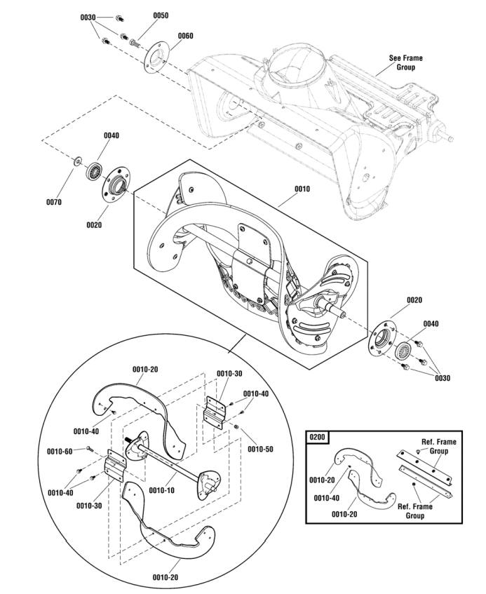 7 ДЕТАЛИ ШНЕКА СНЕГОУБОРЩИК CHAMPION ST655BS ручное управление желобом
