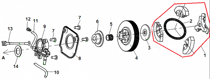 3 СЦЕПЛЕНИЕ - ЗВЕЗДОЧКА - МАСЛОНАСОС БЕНЗОПИЛА CHAMPION 142-16