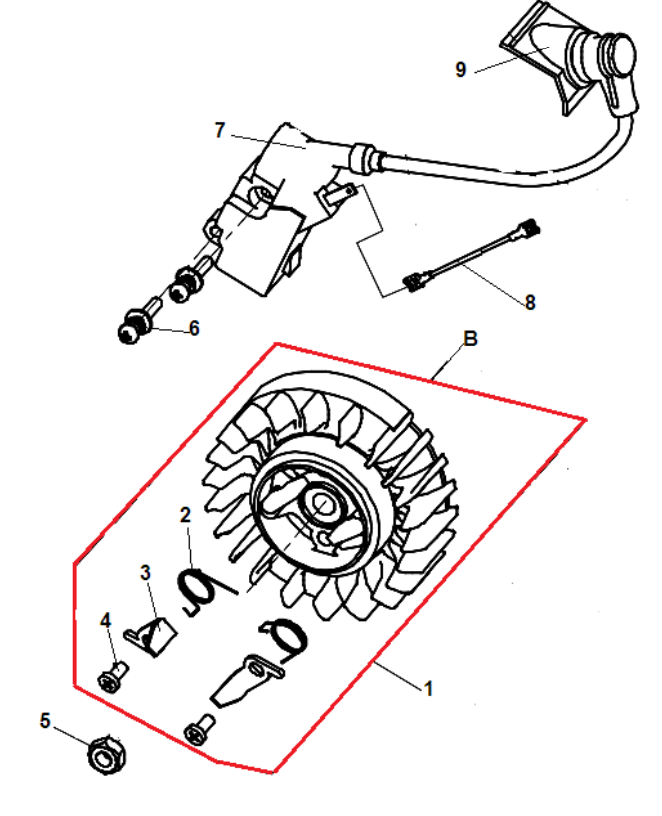 4 МАХОВИК - МАГНЕТО БЕНЗОПИЛА CHAMPION 250