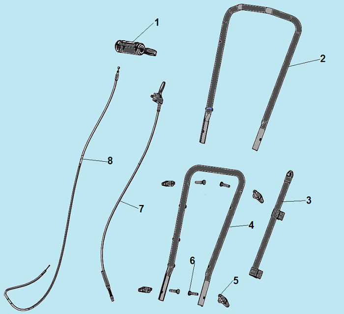 1 РУЧКА - ТРОС ГАЗА ГАЗОНОКОСИЛКА CHAMPION LMH4412