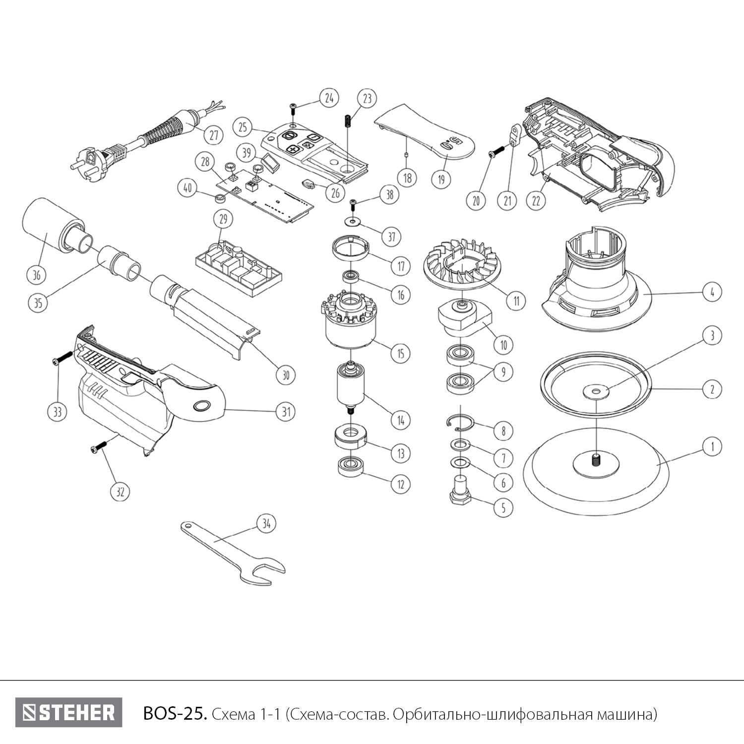 BOS-25 Duo бесщеточная орбитально-шлифовальная машина BOS-25
