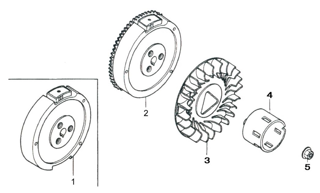 ЗАПЧАСТИ ДЛЯ МОТОПОМПЫ БЕНЗИНОВОЙ ELITECH МБ 1600 Д 100 (МАХОВИК)