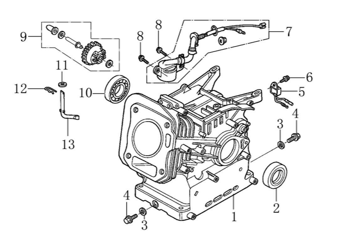 ЗАПЧАСТИ ДЛЯ МОТОПОМПЫ БЕНЗИНОВОЙ ELITECH МБ 600 Д 50 А (КАРТЕР)