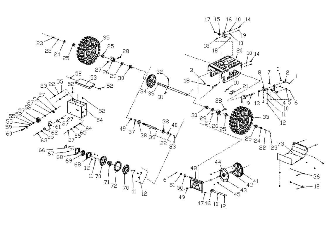 ЗАПЧАСТИ ДЛЯ СНЕГОУБОРЩИКА БЕНЗИНОВОГО ELITECH СМ 6У2 (2016 ГОД) (РЕДУКТОР)
