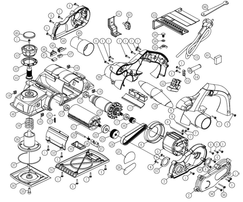 ЗАПЧАСТИ ДЛЯ РУБАНКА ЭЛЕКТРИЧЕСКОГО ELITECH Р 110К