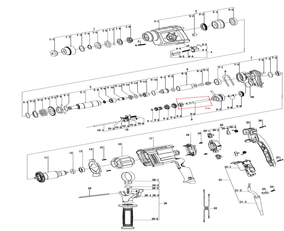 ЗАПЧАСТИ ДЛЯ ПЕРФОРАТОРА ЭЛЕКТРИЧЕСКОГО ELITECH П 0724РЭМ ПРОМО (2020 ГОД)