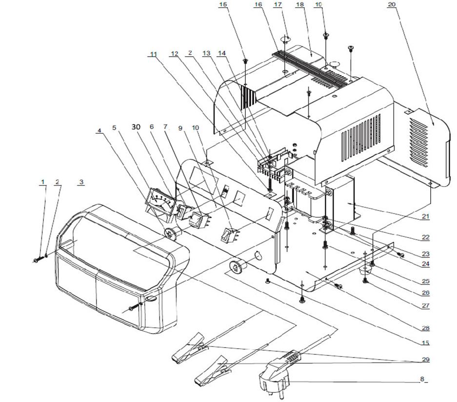 ЗАПЧАСТИ ДЛЯ ЗАРЯДНОГО УСТРОЙСТВА ЭЛЕКТРИЧЕСКОГО ELITECH УЗ 20/12