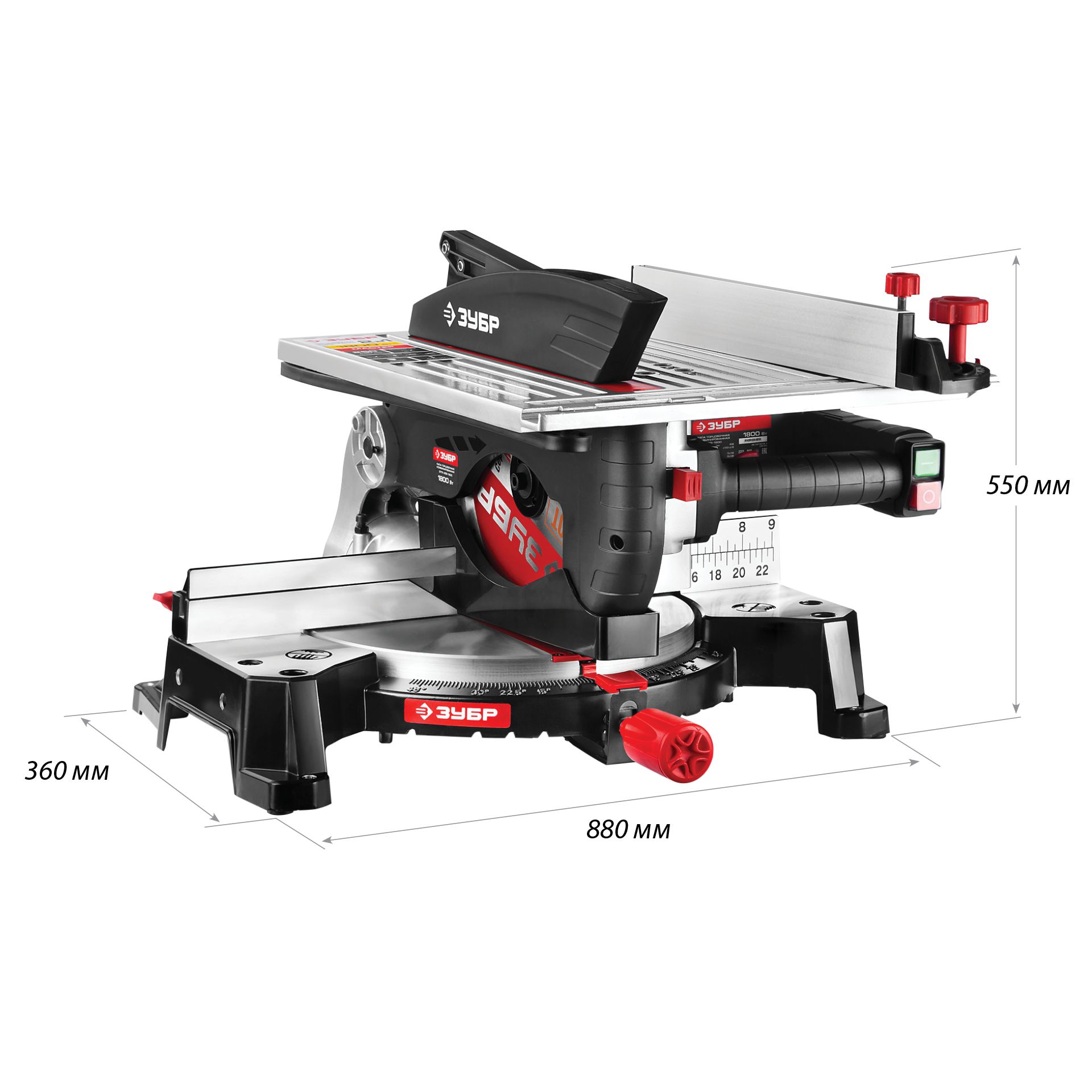 Пила торцовочная комбинированная ЗПТК-255-1800