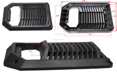 Панель передняя пластиковая (низ). ML-MIG-300PN-012. АИС 300ПТ Pulse. СМ.0601.167700