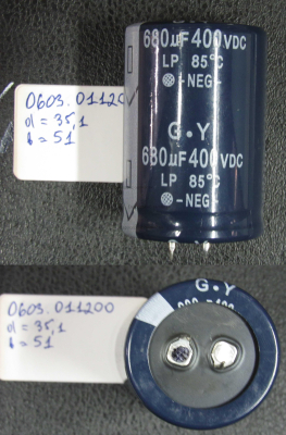 Конденсатор CD294 680µF/400VDC Поз.13 00.1638: ARC165.ARC205