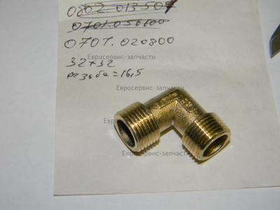 Фитинг угольник(СМОТРИ 0701.011200) R3/8"-G3/8"=d16,662/Р1,337/19--30-M-M