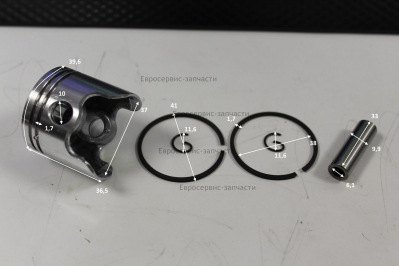 Поршень в сборе с пальцем, кольц. поршн, кольц. стопорн. 1E40F-5. Т 43