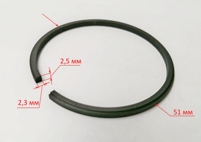 Кольцо поршневое компрессионное для КМП D=51мм, H=2,5мм